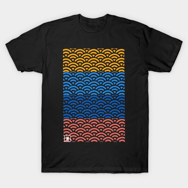 Retro Japanese Clouds Pattern RE:COLOR 03 T-Shirt by HCreatives